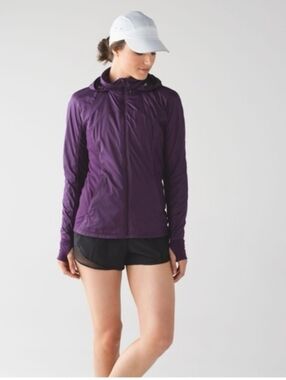 Lululemon Rush Hour Jacket - Mixed Media Running Jacket - Deep Purple - Size 2
